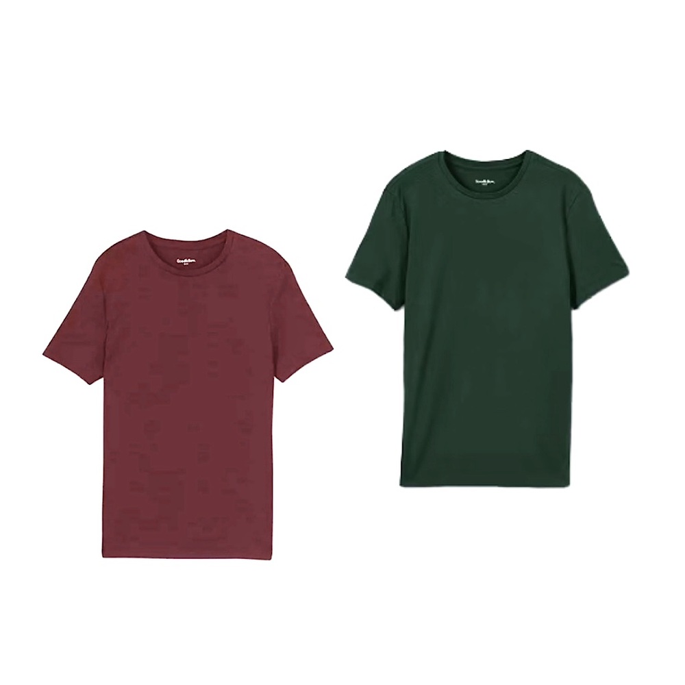 Goodfellow & Co Every Wear Short Sleeve T-shirts x2 Burgundy/Forest Green Large
